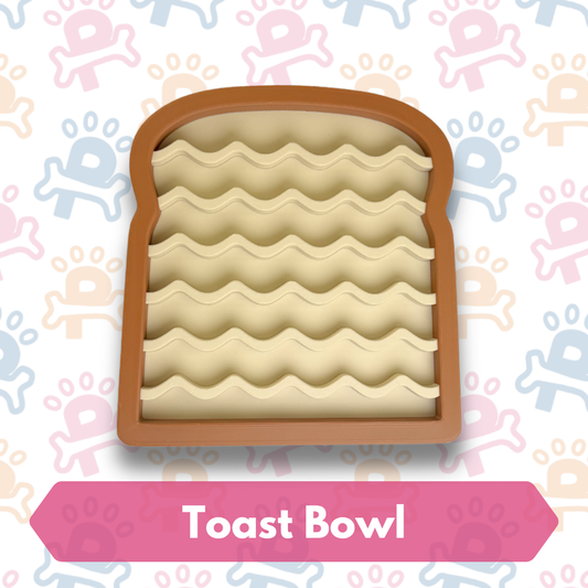 Toast-shaped bowl with wavy pattern on a colorful background